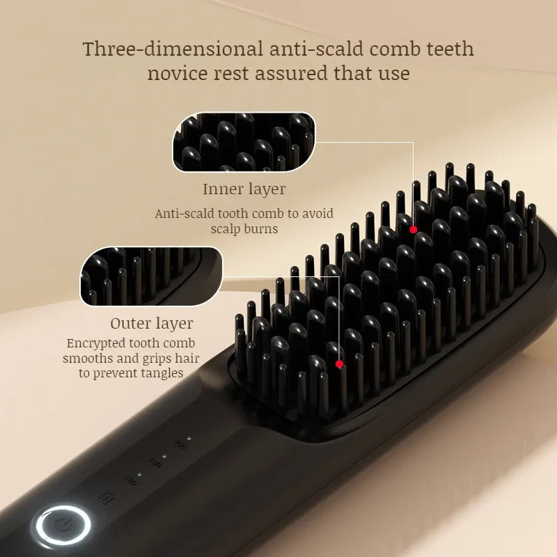 Portable Cordless Hair Straightener Brush