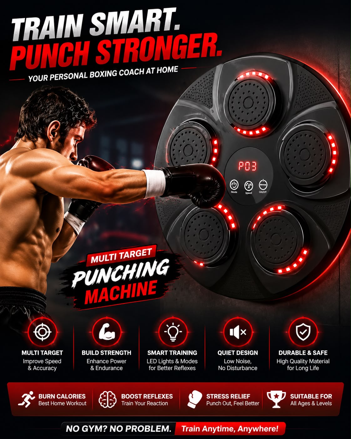 Electronic Boxing Trainer | Multi Target Punching Machine