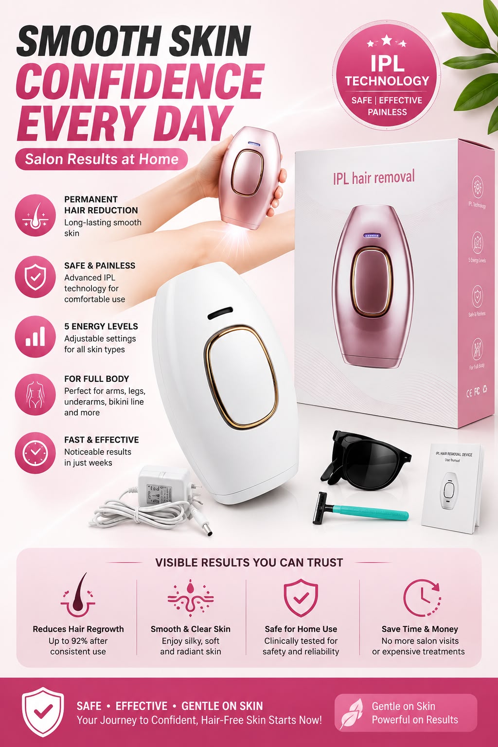 IPL Hair Removal Device | At Home Hair Reduction System