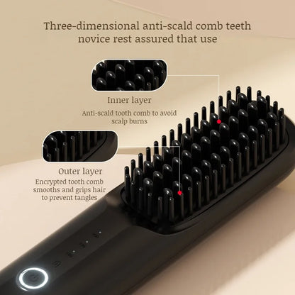 Portable Cordless Hair Straightener Brush