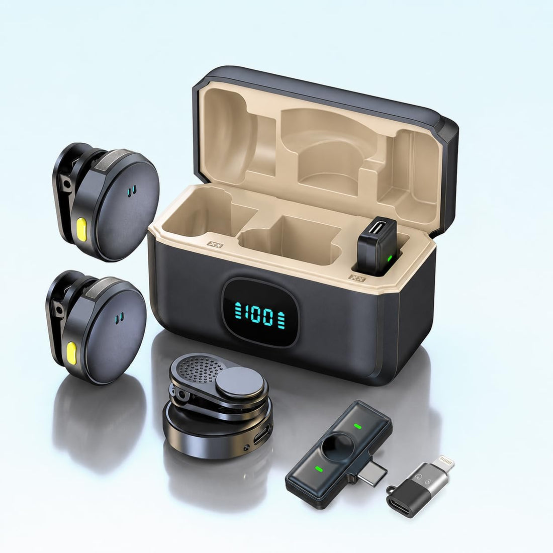 Wireless Lavalier Microphone | Dual Mic | Noise Reduction
