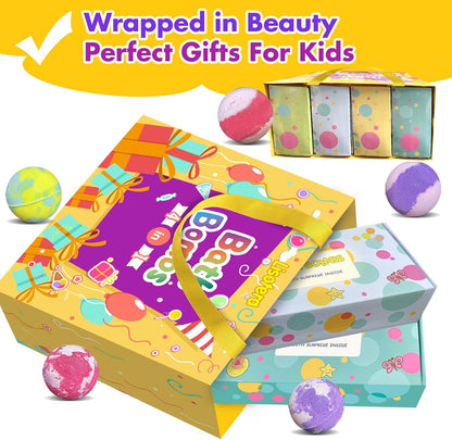 Kids Surprise Bath Bomb Set with Hidden Toy