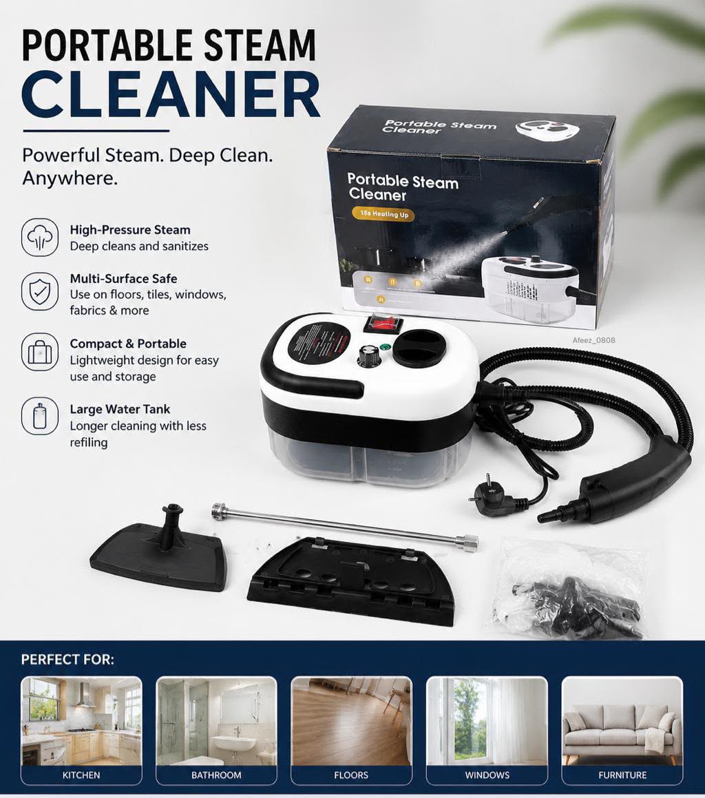 Portable High Pressure Steam Cleaner for Deep Cleaning