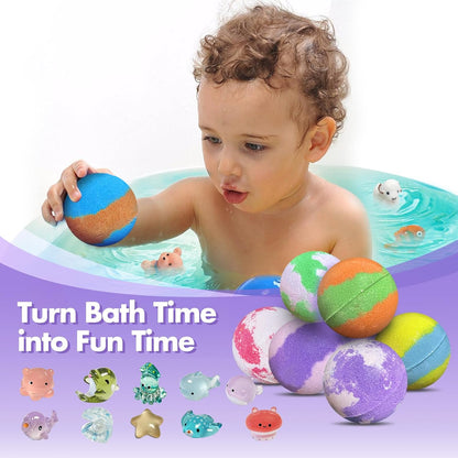 Kids Surprise Bath Bomb Set with Hidden Toy