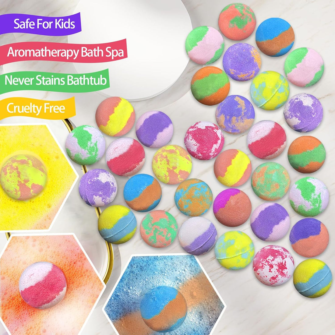 Kids Surprise Bath Bomb Set with Hidden Toy