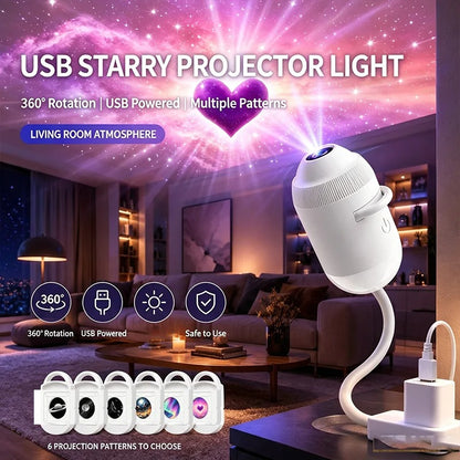USB Starry Sky Projector Night Light 360°
