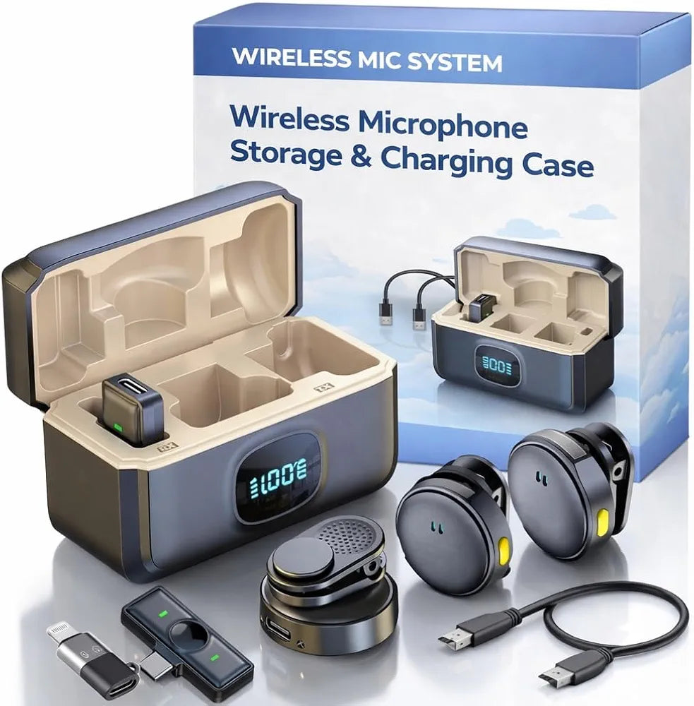 Wireless Lavalier Microphone | Dual Mic | Noise Reduction