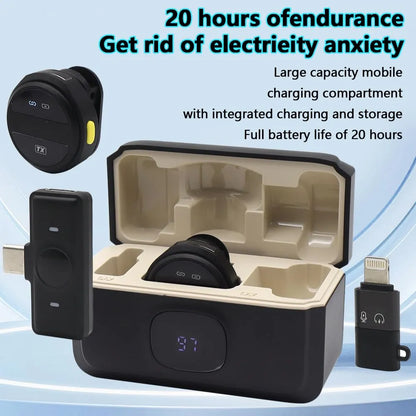 Wireless Lavalier Microphone | Dual Mic | Noise Reduction