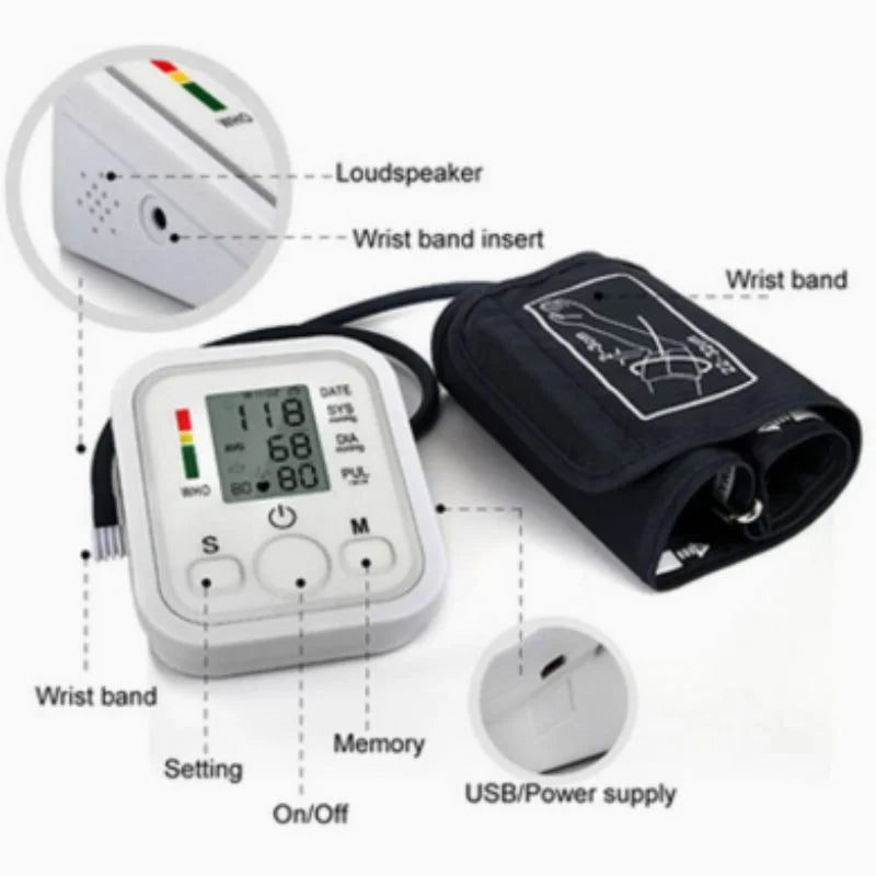 Upper Arm Blood Pressure Monitor | Digital Voice Function
