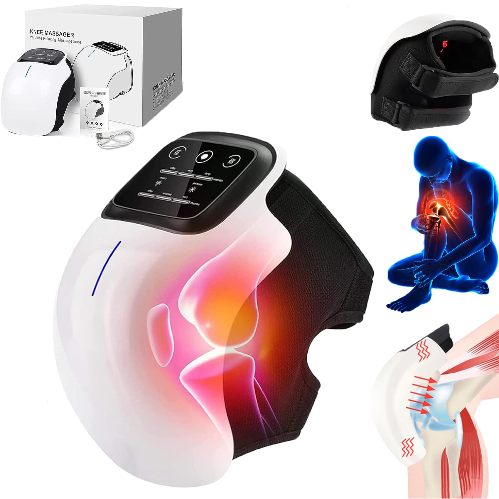 Wireless Knee Massager with Heat Therapy