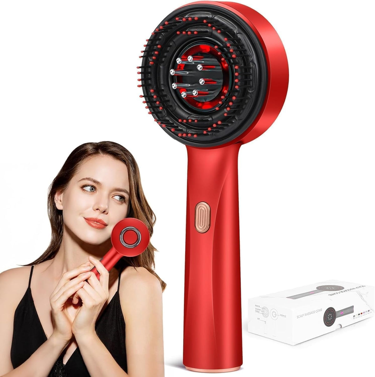 LED Hair Growth Therapy Scalp Massage Brush