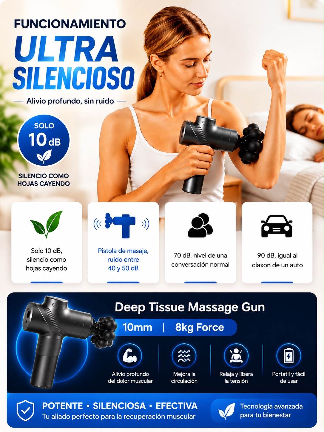 Deep Tissue Massage Gun | 10mm | 8kg Force